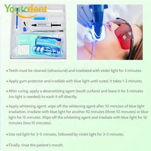 Youtodent collegato denti sbiancamento luce macchina 8 LED 55W USA/EU carica tre colori lampada portatile fornitura dentale - Product Image 5