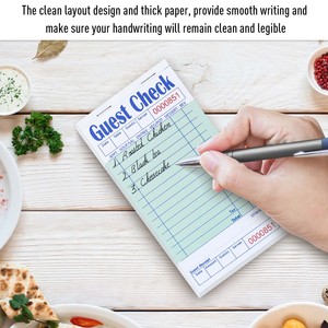 6.75x3.5 Inch Green Numbered Guest Check Pads 140gsm Double Sided Order Pad - Product Image 6