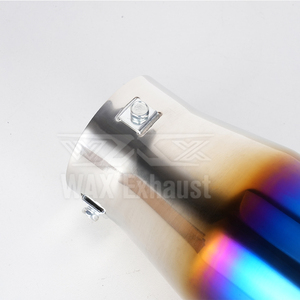 Embouts universels de silencieux d'échappement de voiture en acier inoxydable bleu brûlé Chrome garniture arrière queue gorge <span class=keywords><strong>3</strong></span> pouces entrée évasion - Product Image 6