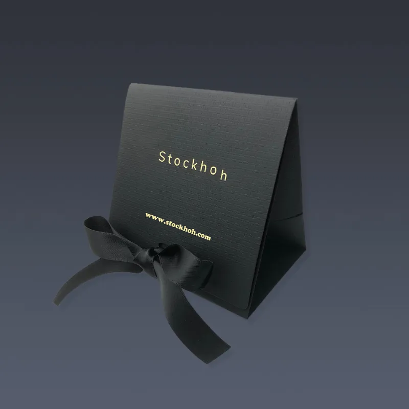 Florero negro mate, azul oscuro, bolsas de regalo texturizadas, Material especial personalizado, bolsa de papel con agujero y cinta negra