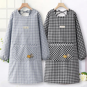 2022 Version coréenne mode <span class=keywords><strong>Blouse</strong></span> à manches longues coton salopette rouge Internet maison <span class=keywords><strong>cuisine</strong></span> <span class=keywords><strong>cuisine</strong></span> spécial femmes <span class=keywords><strong>tablier</strong></span> - Product Image 2