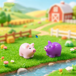 Cute Resin Miniature Pig Figurine for Terrariums Adorable Little Beads DIY <b>Garden</b> Decor <b>Hanging</b> <b>Ornaments</b> Small Desk Accents - Product Image 4