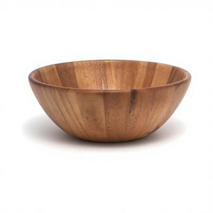 Handmade Vintage Large Curved Acacia Bowls Eco-Friendly Decorative Fruits Salad Bowl <b>Table</b> Centerpiece Food Serving Bowls - Product Image 3