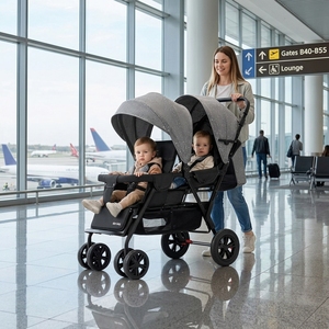 <span class=keywords><strong>Carrito</strong></span> Doble Ligero Plegable Fácil de Usar de Fábrica JXB, Puede Usarse Sentado o Acostado, con Bolsa para Mamá - Product Image 3