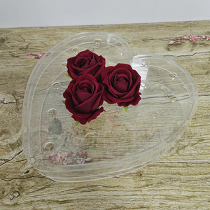 Lusso moderno fiore a forma di cuore in acrilico <span class=keywords><strong>vaso</strong></span> rosa floreale decorazione per la casa per feste di nozze Rose in resina - Product Image 5