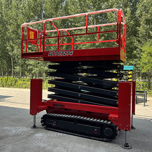<span class=keywords><strong>Platform</strong></span> Kerja Udara Crawler Elektrik 20m Self-Propelled Hydraulic Scissor <span class=keywords><strong>Lift</strong></span> Kapasitas 100kg <span class=keywords><strong>4</strong></span> Orang Baja Mangan - Product Image 2