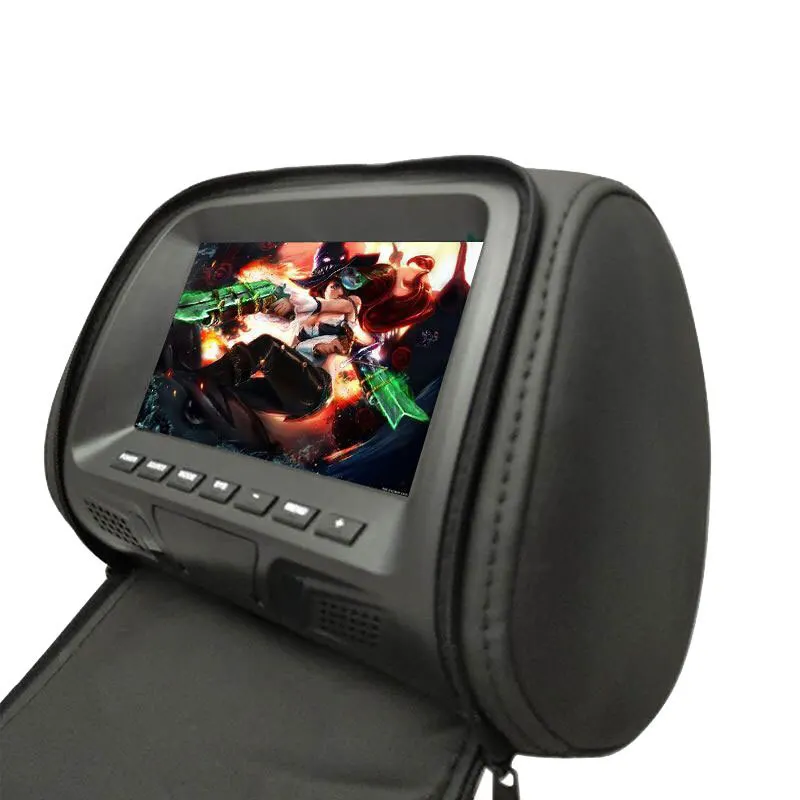 Reposacabezas de coche, reproductor multimedia con DVD HD, LCD de 7 pulgadas, reposacabezas de asiento trasero con pantalla de control remoto, novedad de 2022