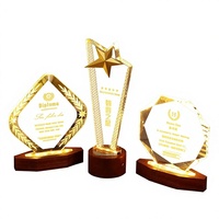 Trophée Plaque Étoile en Cristal K9 de Qualité Supérieure, Personnalisable avec Base LED pour Récompense et Souvenir