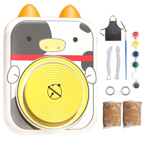 Funny Indoor Plastic Early Learning Games Diy Handmade Toys Modeling Clay Making Mini Arts and Crafts Pottery Wheel Kits Kids