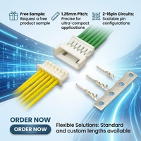 Konektor Tembaga Molex PicoBlade 1.25mm Male/Female KR1251 Wire to Board & Wire to Wire Berlapis Emas Timah dengan Pengunci Gesek 125V 1A