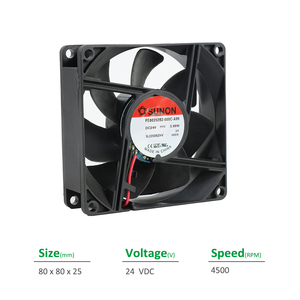Ventilateur de refroidissement axial SUNON PE80252B2-000C-A99 électrique OEM 80x80x25mm 24VDC 166mA 3.99W 4500RPM 57CFM à roulement à billes pour armoire et onduleur - Product Image 2