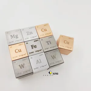 Mg Ti Cu Fe Zn Al W Cube en métal Élément en métal Cubes Collection
