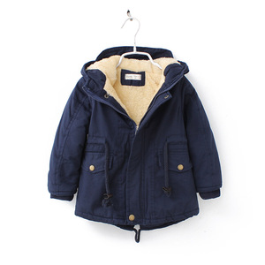 Ventes <span class=keywords><strong>en</strong></span> gros de manteaux <span class=keywords><strong>en</strong></span> polaire pour enfants garçons, couleur marine, à capuche, fermeture éclair, écologiques, coupe-vent, parkas épaisses pour l'hiver, 2-7 ans - Product Image 5
