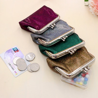 Dompet Koin PU Custom Logo Bling untuk Wanita, Dompet Kosmetik dengan Kunci Ganda, Tas Clutch dengan Gesper, Tas Lipstik dengan Penutup Kancing