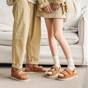 High-quality genuine <b>leather</b> sandals original design <b>men</b> women exclusive couples summer beach shoes thick soles worn outside - Product Image 4