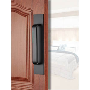 Poignées de porte en alliage d'aluminium et en bois sans perçage, portes coulissantes de salle de bain avec design encastré, boutons de meubles - Product Image 3