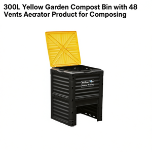 Bac à compost de jardin jaune Vent 300L avec 48 aérations pour le compostage - Product Image 1