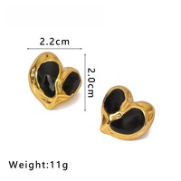 Pendientes de joyería de acero inoxidable en forma de corazón con goteo de aceite irregular de alta moda SongYi