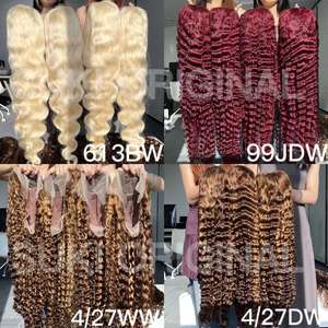 Perruque Lace Front Wig rouge bordeaux 99j, perruque Lace Frontal Wig brésilienne de cheveux humains, perruques lisses et soyeuses 100 vierges pour femmes noires, vente en gros - Product Image 5