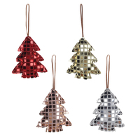 Ornement de pendentif d'arbre de Noël scintillant au design créatif, étoile en miroir 3D de luxe, cœur, sequins de Noël, nœud