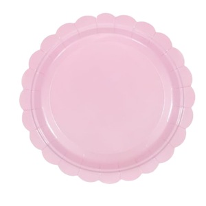 Nouvel ensemble de vaisselle jetable en papier rose en dentelle pour fête d'<span class=keywords><strong>anniversaire</strong></span> de fille, couleur unie, 175 pièces, assiettes en papier, gobelets en papier, serviettes en papier - Product Image 6