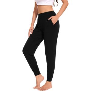 Pantalones de dormir de viscosa de bambú personalizados para mujer, joggers de cintura alta con bolsillos para ropa de dormir cómoda - Product Image 1