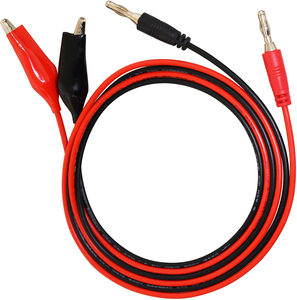 Câble de test Elenco Electronics avec fiche banane et pince crocodile grande taille, gaine en cuivre et PVC, 30VAC-60VDC 10A-32A, protection contre les chocs - Product Image 1