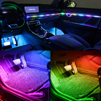 Lumière ambiante de voiture, bande LED intérieure USB, universelle, symphonie multicolore, synchronisation musicale, contrôle par application