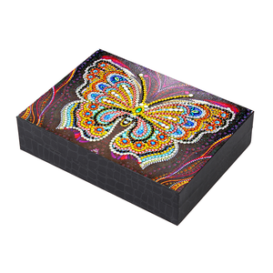 Caja organizadora de almacenamiento decorativa de escritorio con forma especial de diamante pintura DIY mariposa joyero contenedores - Product Image 3