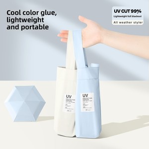 Siêu nhẹ nhỏ gọn di động mặt trời Ô của phụ nữ chống UV dù với mini ba gấp mô hình mưa hoặc tỏa sáng - Product Image 5