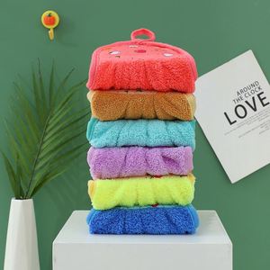 Serviette de cuisine rectangulaire en microfibre polaire corail avec accroche, épaisse et réutilisable, pour le nettoyage - Product Image 2