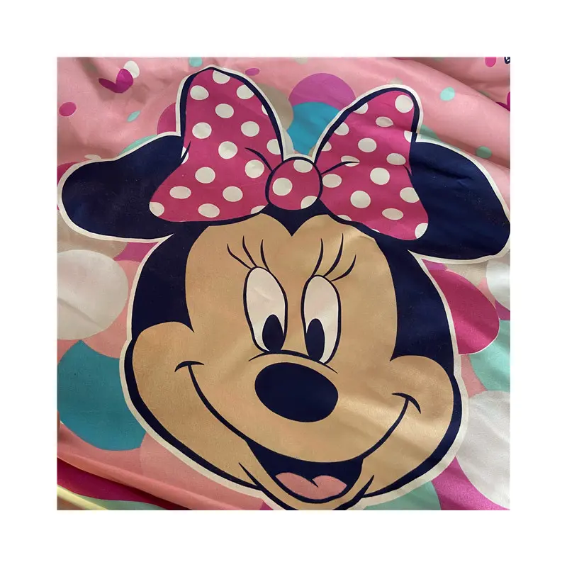 Minnie pattern women and girls bedding material disperse printed fabric 100% polyester fabric for home textile