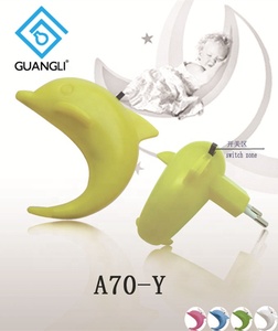 0.6W forme de poisson bébé LED <span class=keywords><strong>veilleuse</strong></span> 110V/220V plug-in avec mini interrupteur lumière blanche chaude pour chambre ABS matériel tailles moyennes - Product Image 6