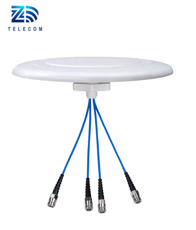 5G Lte 4 Port 4X4 Wide band coverage 617 - 6000MHz MIMO Omni Directional Ceiling Antenna with 4.3-10 female connector