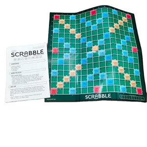 การเรียนรู้คำศัพท์ภาษาอังกฤษใหม่อัจฉริยะ Scrabbles พลาสติกเกมกระดานกระเบื้อง
