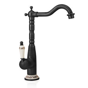 ก๊อกน้ำอ่างล้างหน้าเซรามิกแบบคลาสสิก ด้ามจับเดี่ยว ทองเหลือง ติดตั้งบนเด็คแบบรูเดียว หมุนได้ 360 องศา - Product Image 3