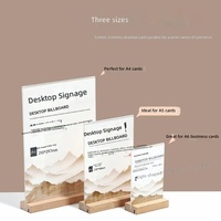 Présentoir de Table en Bois Massif avec Double Emplacement pour Cartes et Menus A4/A5 en Acrylique – Idéal pour Restaurants et Listes de Prix