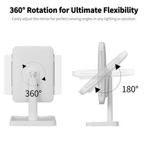 <span class=keywords><strong>Miroir</strong></span> de maquillage pliable à trois volets avec lumière LED de haute qualité, rechargeable par type C, réglable - Product Image 5