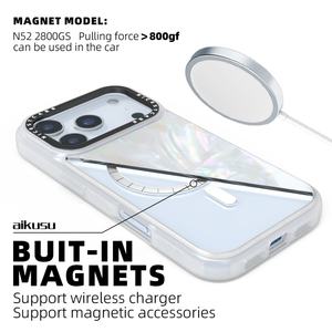 Coque de téléphone personnalisée mignonne Aikusu bleu, violet, rose, en nacre, pour iPhone 17, 16, 15, 14, 13, 12, 11 Pro Max - Product Image 4