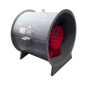 Htf Ii Duct Axial Fan 380 V <b>Electric</b> 1450 Rpm Ball Bearing <b>Grey</b> Cast Iron Aluminum Alloy Blades For <b>Fire</b> Smoke Exhaust - Product Image 1