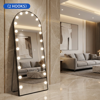 Miroir LED Hollywood pleine longueur 63x16 pouces, miroir de maquillage lumineux arqué à intensité réglable pour la vente en gros commerciale par Joystar