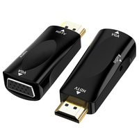 Convertidor HDTV Macho a VGA Hembra Chapado en Oro, Plug and Play, 1080P con Cable de Audio para Laptop, PC, Monitor, Proyector