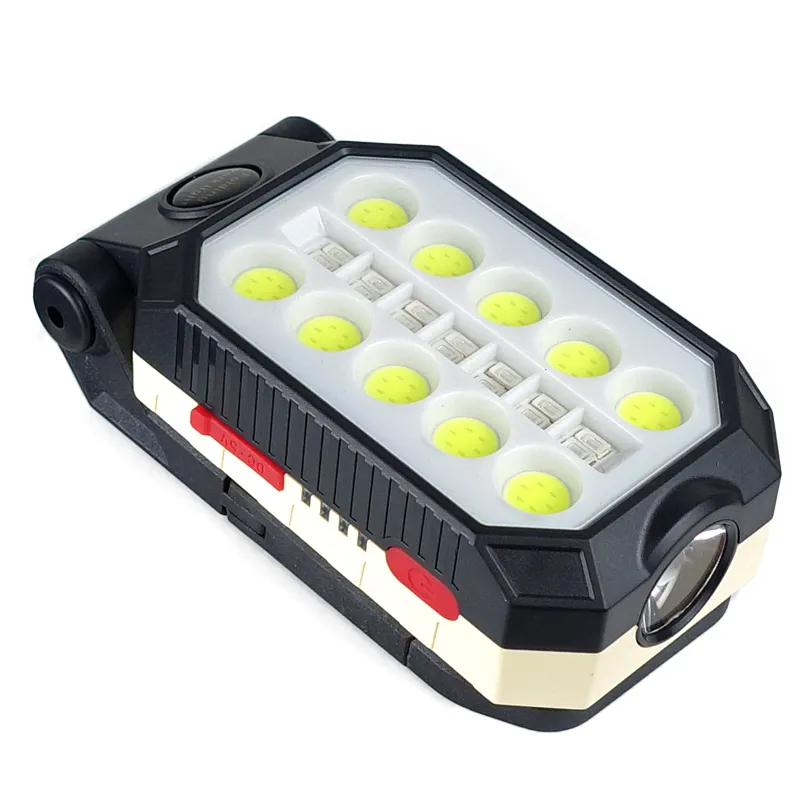 Luz de trabajo led cob, lámpara de Trabajo Portátil magnética, recargable por USB