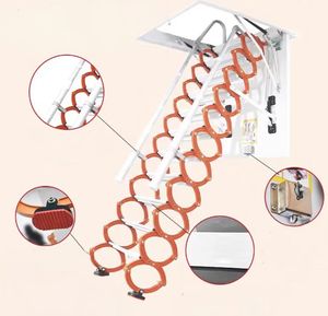 <span class=keywords><strong>Escalera</strong></span> retráctil plegable <span class=keywords><strong>de</strong></span> aleación <span class=keywords><strong>de</strong></span> aluminio para cabina, loft, sótano y ático - Product Image 1