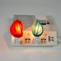 Cristal d'agate naturel en tranches, petite veilleuse, veilleuse de chevet, cadeau créatif pour la famille et les amis