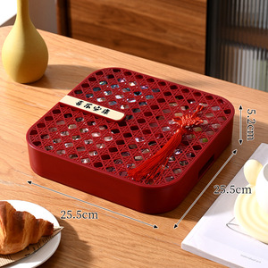 Wholesale Divided Red Charcuterie Snackle Box <b>Container</b> <b>Snack</b> <b>Containers</b> with Lid & Chinese Knot for Party Travel - Product Image 2