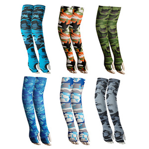 Protective Arm Sleeves Ice Silk Sun Protection Five Finger Gloves For Men Women Outdoor Use Camouflage Print Adult Size - Product Image 3