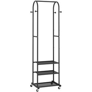 Nhiệm vụ nặng nề quần áo Rack với bánh xe, may mặc hiện đại Rack với 3 kệ kim loại, 71.8inch hiển thị Rack cho treo quần áo - Product Image 2