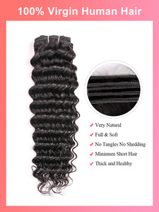 Deep Wave <strong>Bundles</strong> Human Hair Curly Hair Weave <strong>Bundles</strong> 1 Pcs Brazilian Human Hair Extensions For Women Natural Black - Product Image 6