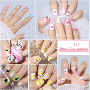 Aillsa Nail Supplies 24Pcs Design Kid <span class=keywords><strong>Faux</strong></span> Cartoon Pink Cute Children <span class=keywords><strong>Kawaii</strong></span> Art Nail Artificial Short Press on Nails Wholesale - Product Image 5